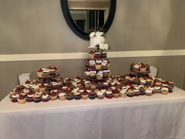 Samantha Wedding Cake and Cupcakes 2019